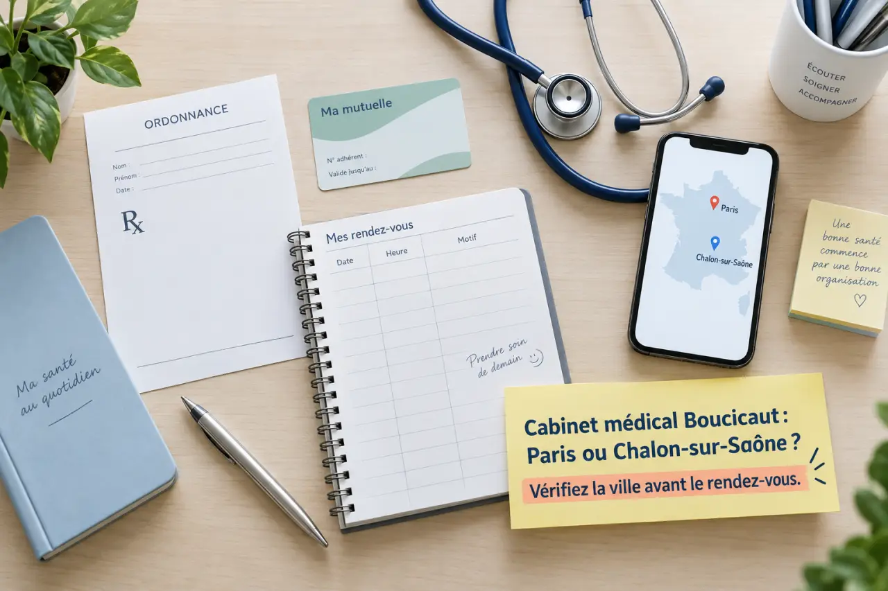 Cabinet médical Boucicaut : Paris ou Chalon-sur-Saône, vérifiez la ville avant le rendez-vous