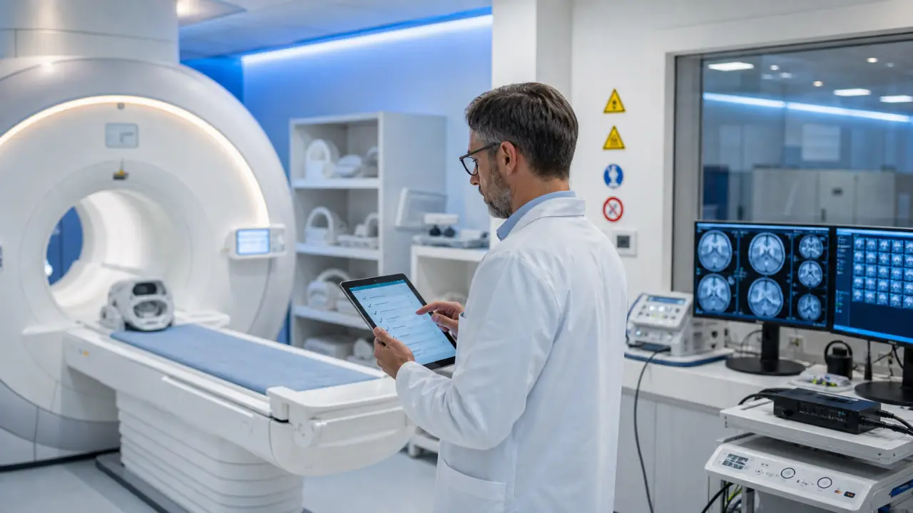 Scanner IRM haut champ dans un environnement technique