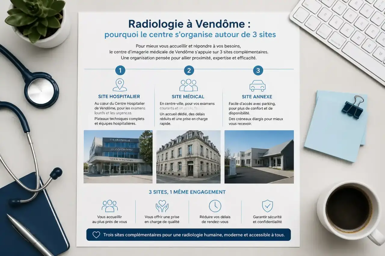 Radiologie à Vendôme : pourquoi le centre s'organise autour de 3 sites