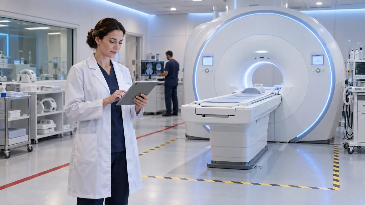 Scanner IRM à haut champ dans un environnement hospitalier