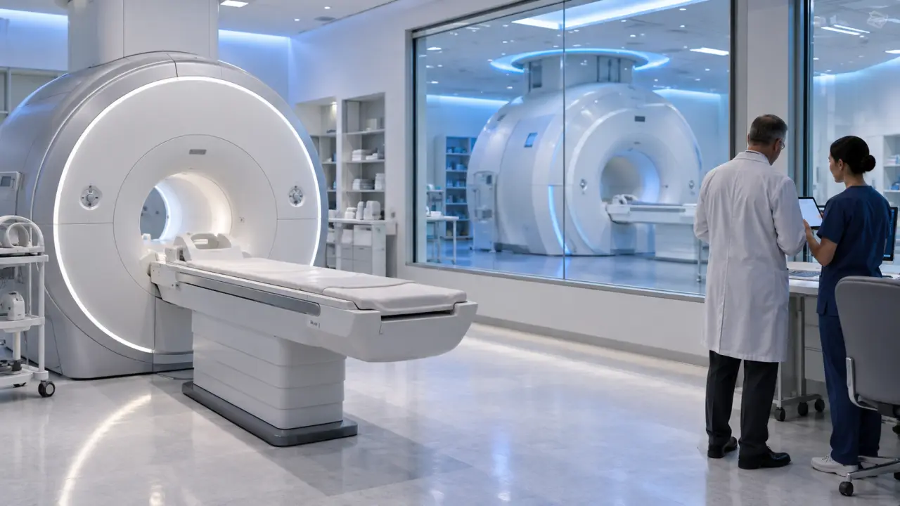 Scanner IRM à haut champ magnétique dans un environnement clinique