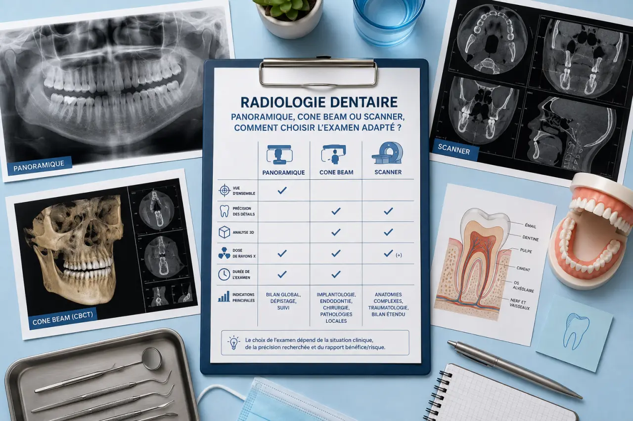 Radiologie dentaire : panoramique, cone beam ou scanner, comment choisir l’examen adapté ?